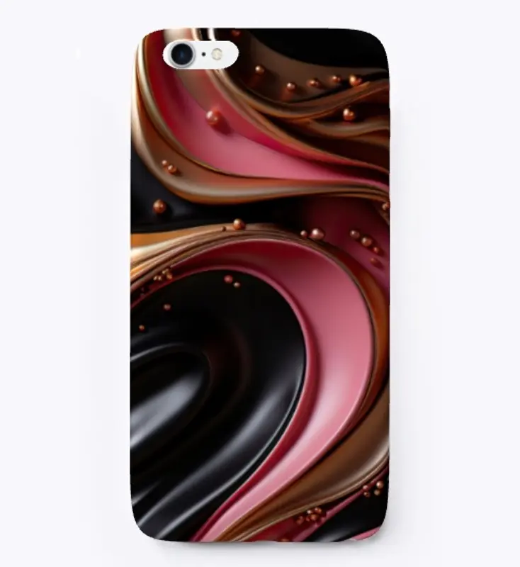 Pink Gold Black Swirls