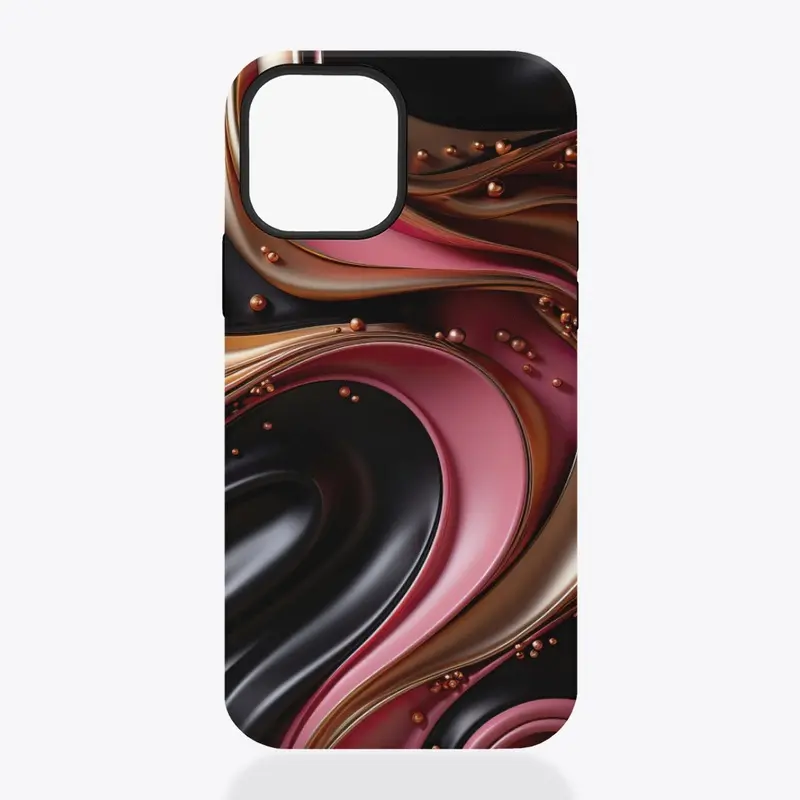 Pink Gold Black Swirls